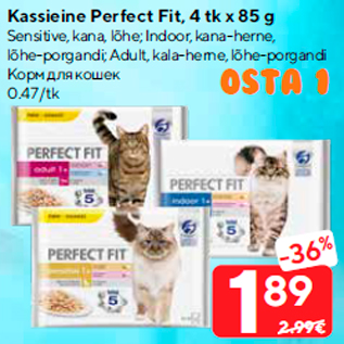 Allahindlus - Kassieine Perfect Fit, 4 tk x 85 g