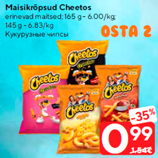 Allahindlus - Maisikrõpsud Cheetos