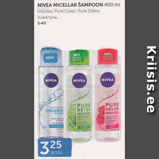 Allahindlus - NIVEA MICELLAR ŠAMPOON 400 ml