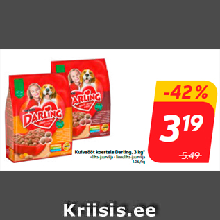 Allahindlus - Kuivsööt koertele Darling, 3 kg*