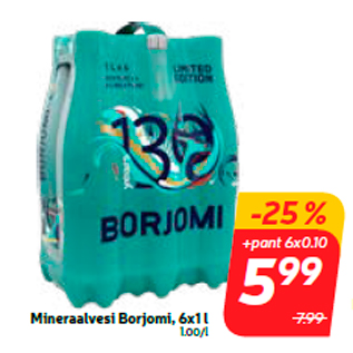 Allahindlus - Mineraalvesi Borjomi, 6x1 l