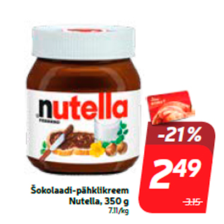 Allahindlus - Šokolaadi-pähklikreem Nutella, 350 g