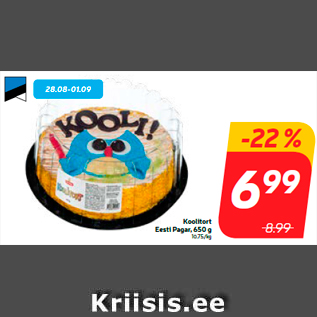 Allahindlus - Koolitort Eesti Pagar, 650 g