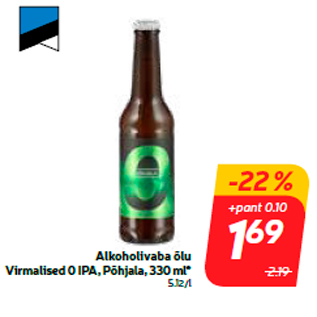 Allahindlus - Alkoholivaba õlu Virmalised 0 IPA, Põhjala, 330 ml*