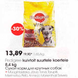 Allahindlus - Pedigrее kuivtoit suurtele koertele 8,4 kg