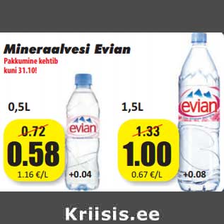 Allahindlus - Mineraalvesi Evian