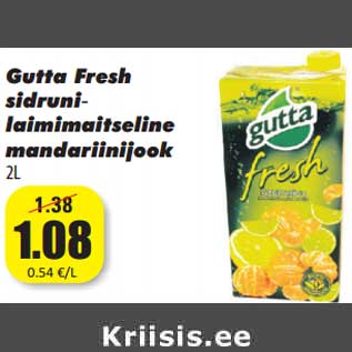 Allahindlus - Gutta Fresh sidruni-laimimaitseline mandariinijook 2L