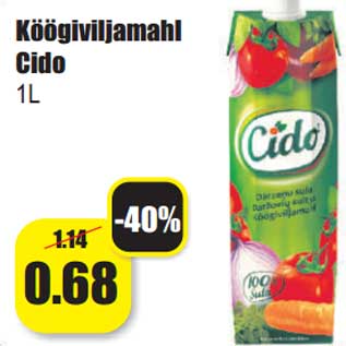 Allahindlus - Köögiviljamahl Cido 1L