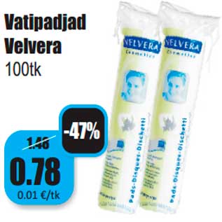 Allahindlus - Vatipadjad Velvera 100tk