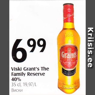 Allahindlus - Viski Grant´s The Family Reserve