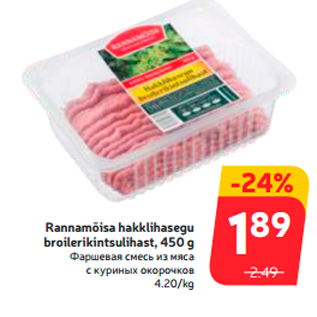 Allahindlus - Rannamõisa hakklihasegu broilerikintsulihast, 450 g