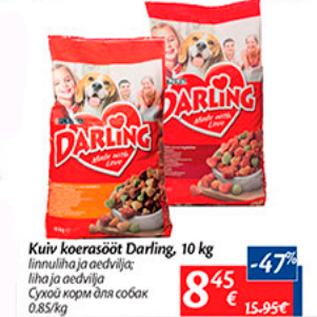 Allahindlus - Kuiv koerasööt Darling, 10 kg