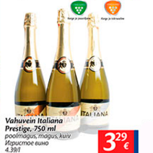 Allahindlus - Vahuvein Italiana Prestige, 750 ml