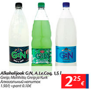 Allahindlus - Alkoholijook G:N, A.Le. Coq, 1,5 l