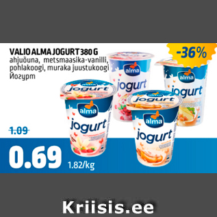 Allahindlus - VALIO ALMA JOGURT 380 G