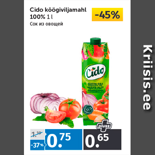 Allahindlus - Cido köögiviljamahl 100% 1 l