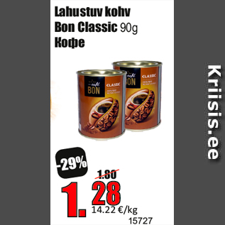 Allahindlus - Lahustuv kohv Bon Classic 90g