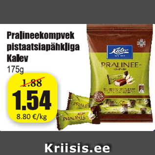 Allahindlus - Pralineekompvek pistaatsiapähkliga Kalev 175 g