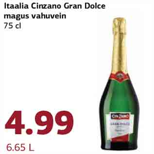 Allahindlus - Itaalia Cinzano Gran Dolce magus vahuvein 75 cl