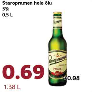 Allahindlus - Staropramen hele õlu 5% 0,5 L