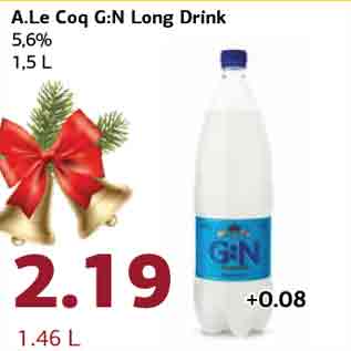 Allahindlus - A.Le Coq G:N Long Drink 5,6%, 1,5 L