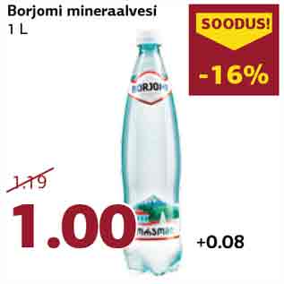 Allahindlus - Borjomi mineraalvesi 1 L