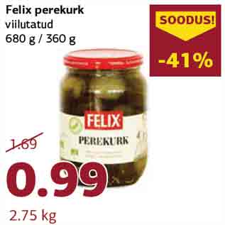 Allahindlus - Felix perekurk viilutatud 680 g / 360 g