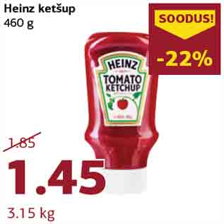 Allahindlus - Heinz ketšup 460 g