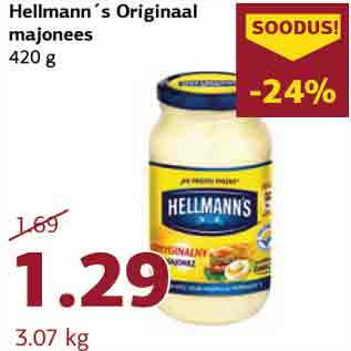 Allahindlus - Hellmann´s Originaal majonees 420 g