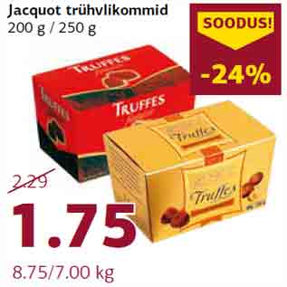 Allahindlus - Jacquot trühvlikommid 200 g / 250 g