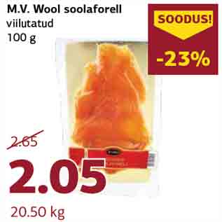 Allahindlus - M.V. Wool soolaforell viilutatud 100 g