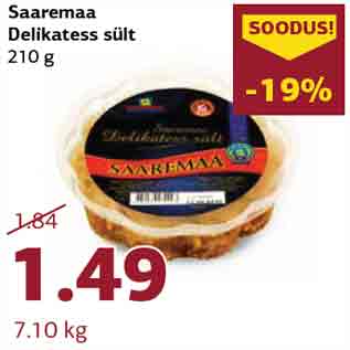 Allahindlus - Saaremaa Delikatess sült 210 g