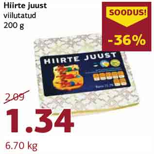 Allahindlus - Hiirte juust viilutatud 200 g