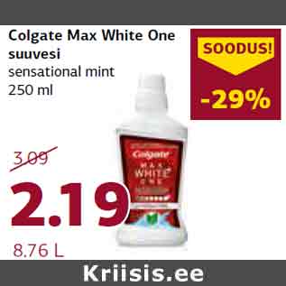 Allahindlus - Colgate Max White One suuvesi