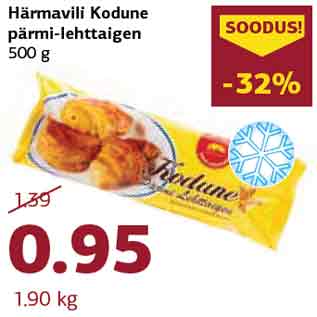 Allahindlus - Härmavili Kodune pärmi-lehttaigen 500 g