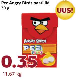 Allahindlus - Pez Angry Birds pastillid 30 g