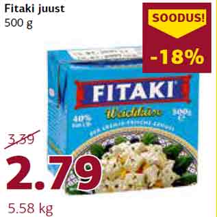 Allahindlus - Fitaki juust 500 g