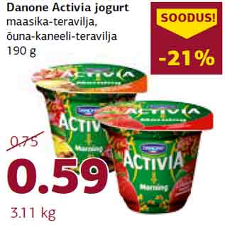 Allahindlus - Danone Activia jogurt