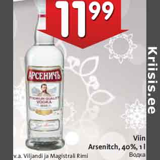 Allahindlus - Viin Arsenitch, 40%, 1 l