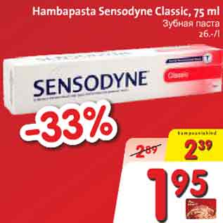 Allahindlus - Hambapasta Sensodyne Classic, 75 ml