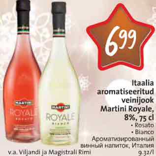 Allahindlus - Itaalia aromatiseeritud veeinijook Martini Royale, 8%, 75 cl