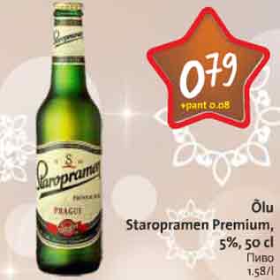 Allahindlus - Õlu Staropramen Premium, 5%, 50 cl