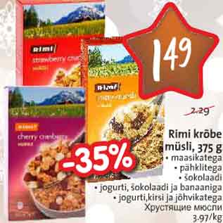 Allahindlus - Rimi krõbe müsli, 375 g