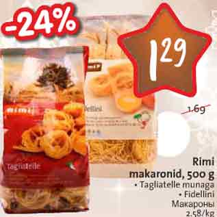 Allahindlus - Rimi makaronid, 500 g