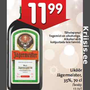 Allahindlus - Liköör Jägermeister, 35%, 70 cl