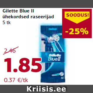 Allahindlus - Gilette Blue II ühekordsed raseerijad 5 tk