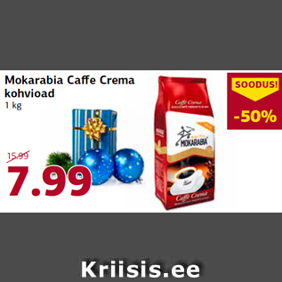 Allahindlus - Mokarabia Caffe Crema kohvioad 1 kg