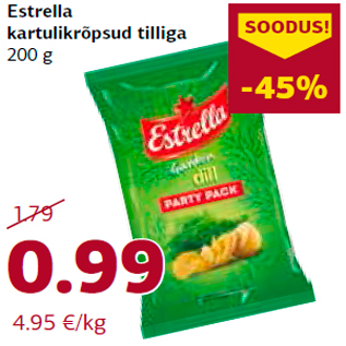 Allahindlus - Estrella kartulikrõpsud tilliga 200 g