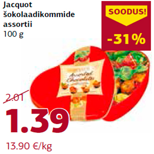 Allahindlus - Jacquot šokolaadikommide assortii 100 g