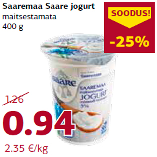 Allahindlus - Saaremaa Saare jogurt